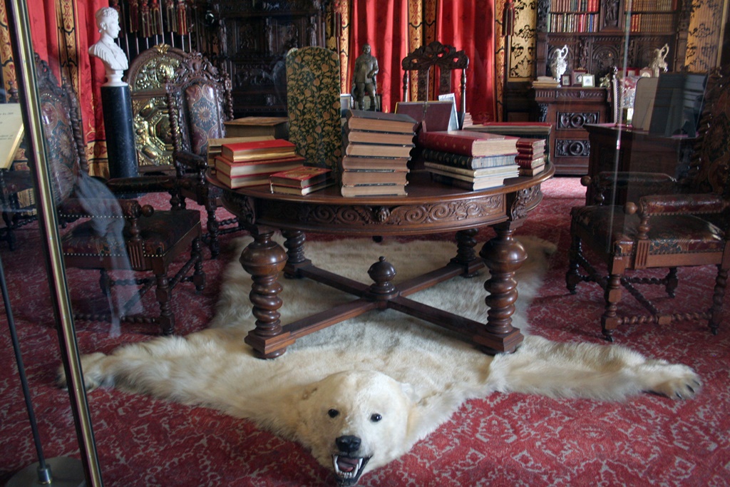 Table with Books and Polar Bear
